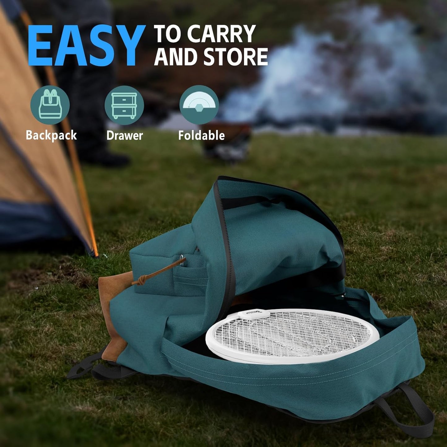 Buzzeap Electric Fly Swatter, Foldable 3 in 1 Electric Mosquito Swatter, Bug Mosquito Zapper with UV Light, 3 Layers Mesh Fly Zapper for Kitchen, Home, Garden and Outdoors