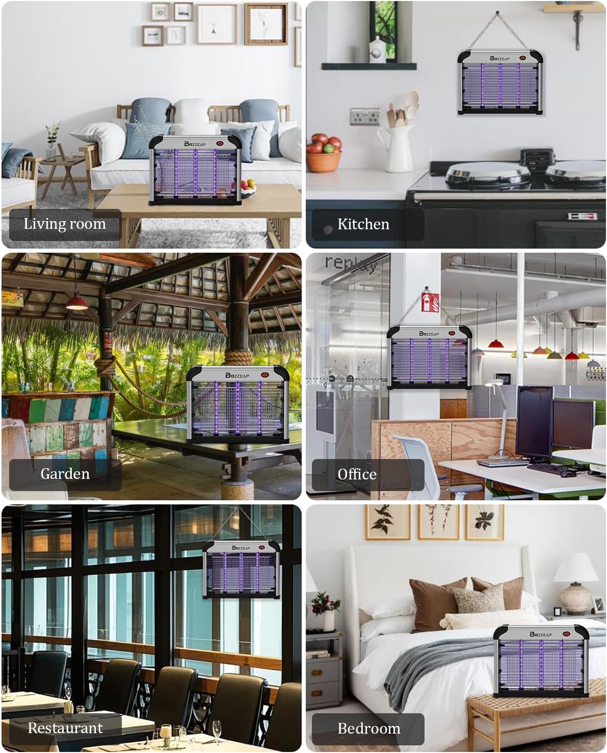 Buzzeap LED Fly Zapper,Fly Killer Indoor has Low Power Consumption,4200 V Strong Mosquito Zapper, 3 Bulbs,Insect Killer Does Not need to Replace The Bulb and Can be Used for a Long Time