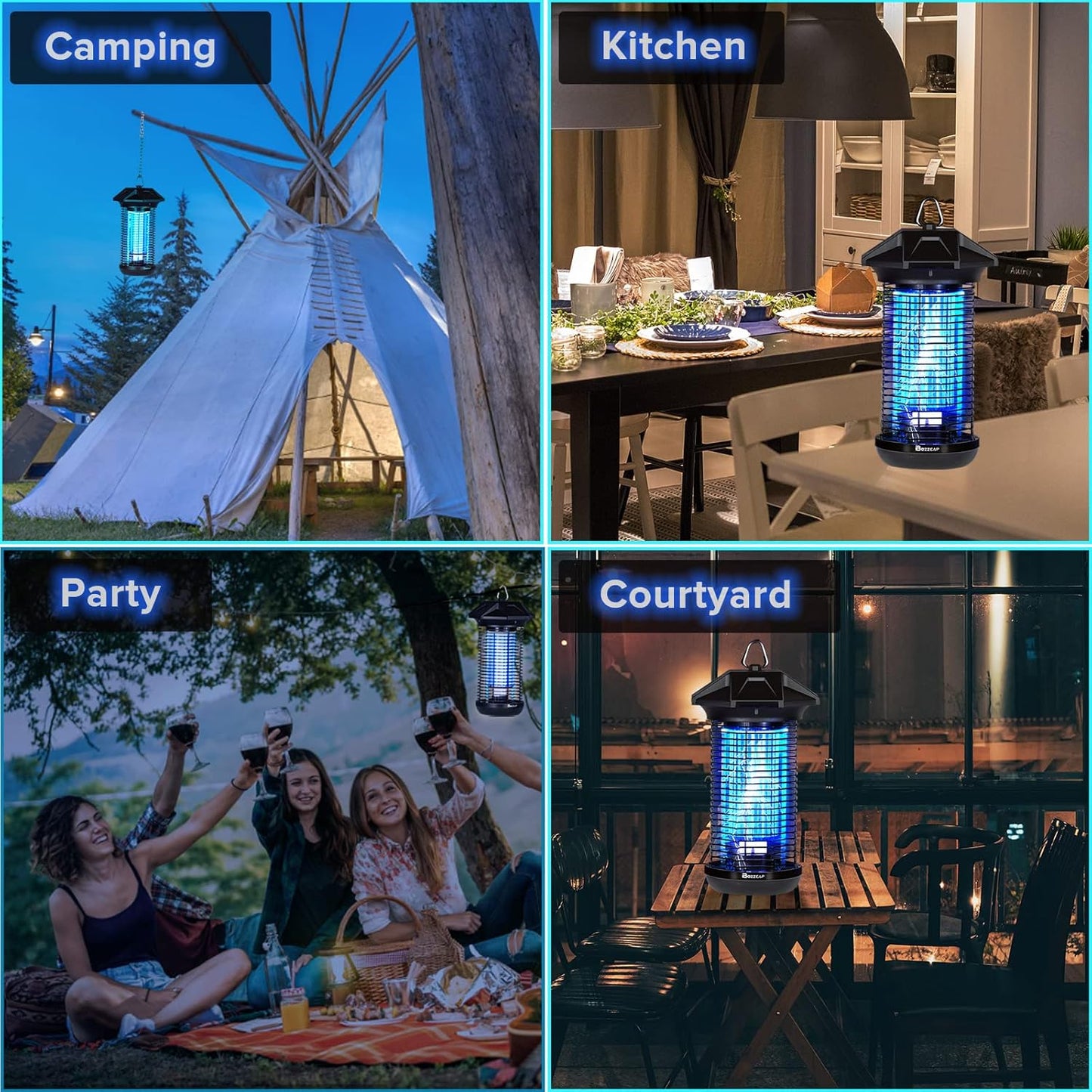 Buzzeap Mosquito Killer Lamp,Outdoor Insect Killer, Powerful Electric Mosquito Killer, Fly Killer, IPX4 Waterproof, Insect Killer for Home, Kitchen, Garden, Camping