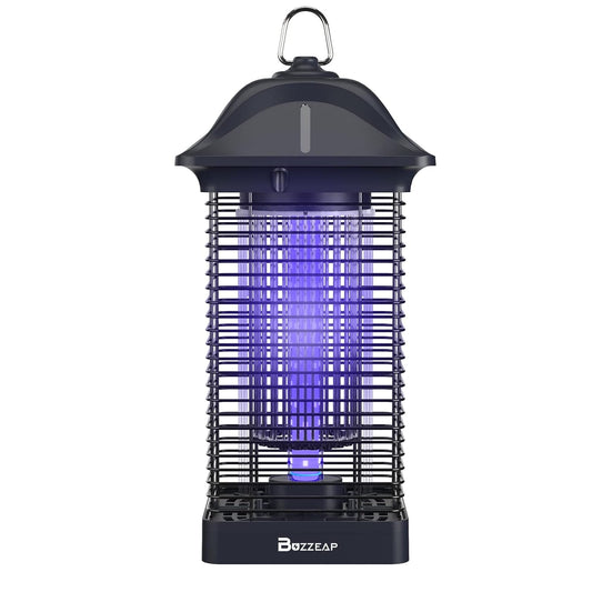 Buzzeap Mosquitoes Killer Lamp, 4200V Electric Bug Zapper, Electronic Mosquito Zapper, 360° Attract Electric Fly Catcher, for Home Backyard Camping, LED 365nm UV Light, IPX4 Waterproof, Non-Toxic
