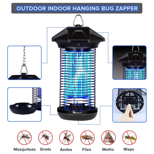Buzzeap Mosquito Killer Lamp,Outdoor Insect Killer, Powerful Electric Mosquito Killer, Fly Killer, IPX4 Waterproof, Insect Killer for Home, Kitchen, Garden, Camping
