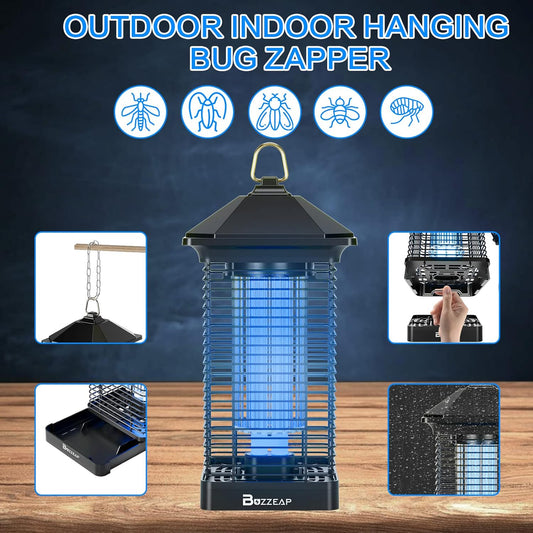 Buzzeap Electric Mosquito Zapper, Mosquitoes Killer Lamp 18W 365nm UV Light, 2800V Electric Mosquito Killer 360° Attract Insect Pest Fly Killer, Insect Bug Catcher Non-Toxic for Indoor and Outdoor
